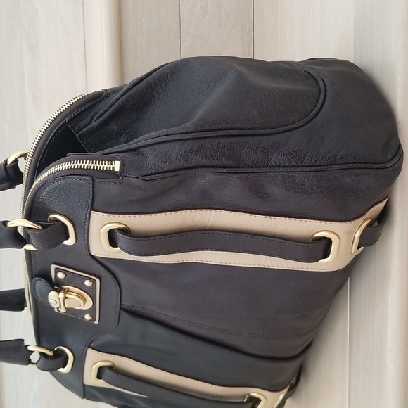 Marc Jacobs Hudson Striping Leather Satchel with Leather Lining in Dark … - Picture 9 of 17